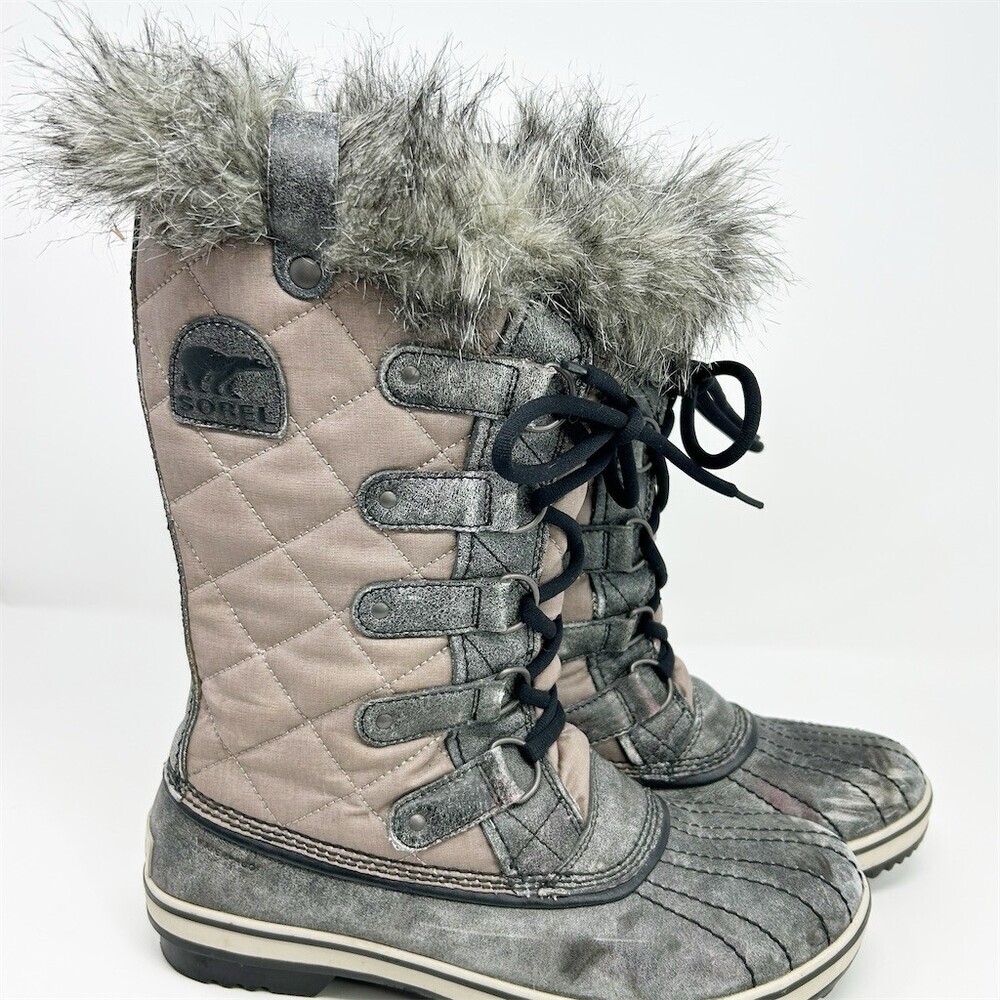 Sorel Tofino II Womens Winter Snow Boots Waterproof Lace Up Gray Taupe Size 10